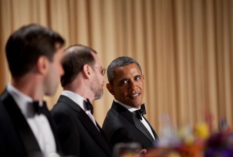 President Barack Obama attends the White House Correspondents' Association Dinner at the Washington Hilton Hotel in Washington, D.C., April 28, 2012. (Official White House Photo by Lawrence Jackson)