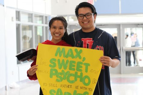 Senior Wan Li asks Maxwell Lee in a dance performance to the song Sweet but Psycho by Ava Max. 