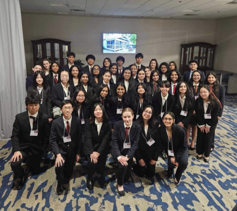 Grouping together, Jefferson’s HOSA members take a picture at the State Leadership Conference, “I think one of the prime things about TJ is that we really do a lot of work. We learn things ourselves and we have the motivation to do more than just the baseline average population. We do well in the competitions and I think everyone has the right to compete,” Chadha said. 