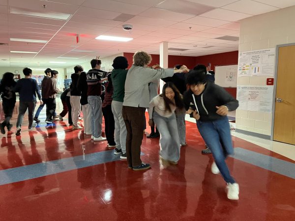 Students complete an activity based on “1984” by George Orwell in Turing Commons. “That was actually an activity that goes with today,” English teacher Michelle Lang Boswell said. “It was a thing that I could do, hoping it was a short term power outage.”