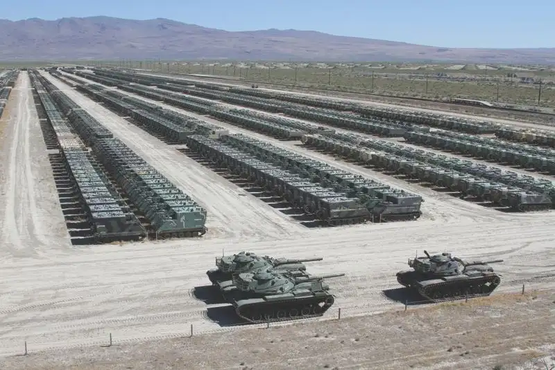 Hundreds of military vehicles sitting and remaining unused in the Sierra Army Depot, one of the many military “boneyards.” Despite a surplus of unused equipment, congress continues to fund the production of the same vehicles. 